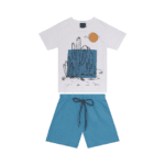 Conjunto Infantil Masculino Branco e Azul | Rovitek