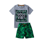 Conjunto Infantil Masculino Cinza e Verde Estampa Floresta | Rovitek