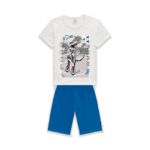 Conjunto Infantil Masculino Branco e Azul | Rovitek